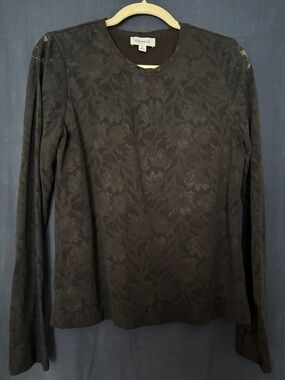 Evereve black lace long sleeve